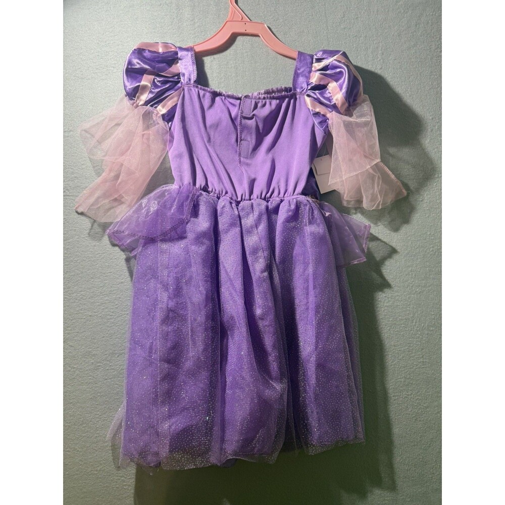 Disney Princess Rapunzel Glow purple Kids Costume Dress Size S New